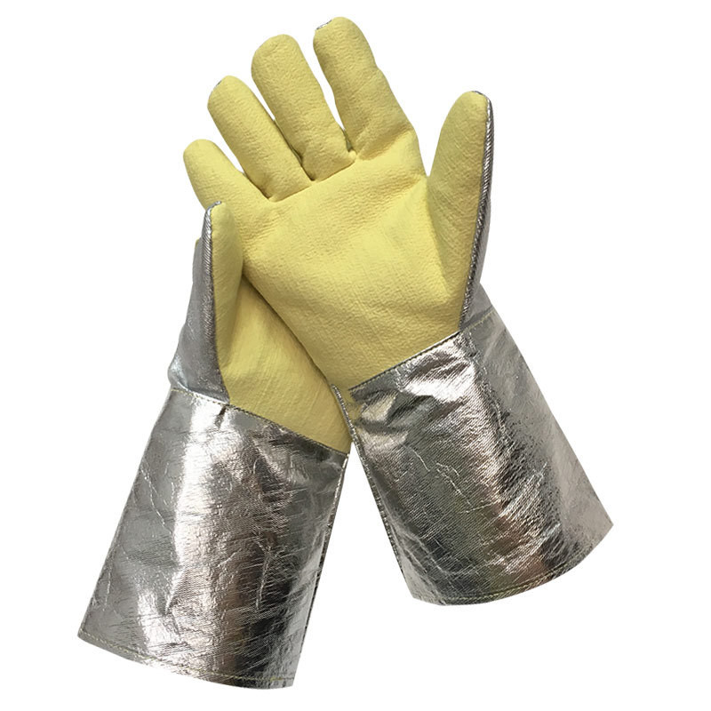 Heat Resistant Glove - 黄色のアラミドアルミニウムコーティング500度耐熱手袋、低温用途向け