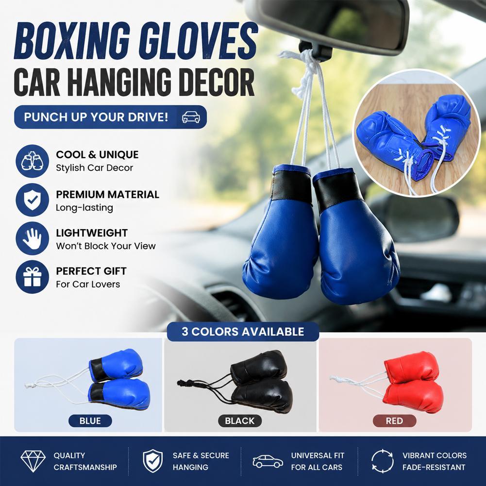 Leather Driving Glove - ミニボクシンググローブ車のバックミラー吊り下げ飾りブルーレザー装飾ペンダントスポーツトレーニングギフトアクセサリー