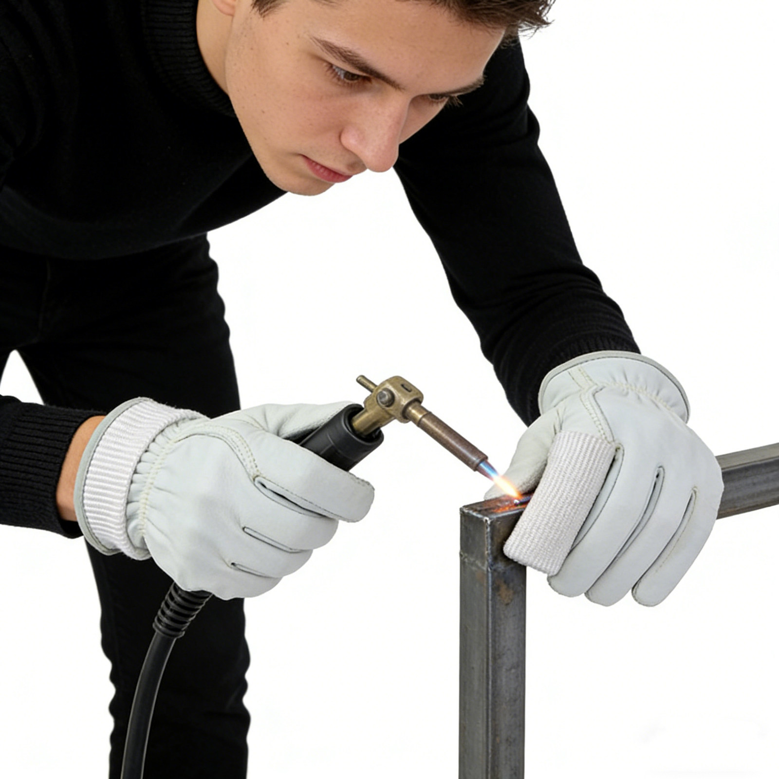 Heat Resistant Glove - ファイバーグラス製指部ヒートシールドTIG溶接用手袋、耐高温・耐火性スリーブ、工業用溶接安全用品