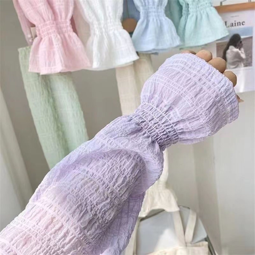 Fingerless Glove Knit - 夏用屋外レースメッシュ日焼け止めスリーブ、UVカット無地アームスリーブ、通気性のあるゆったりフィットフィンガーレスグローブ、運転用