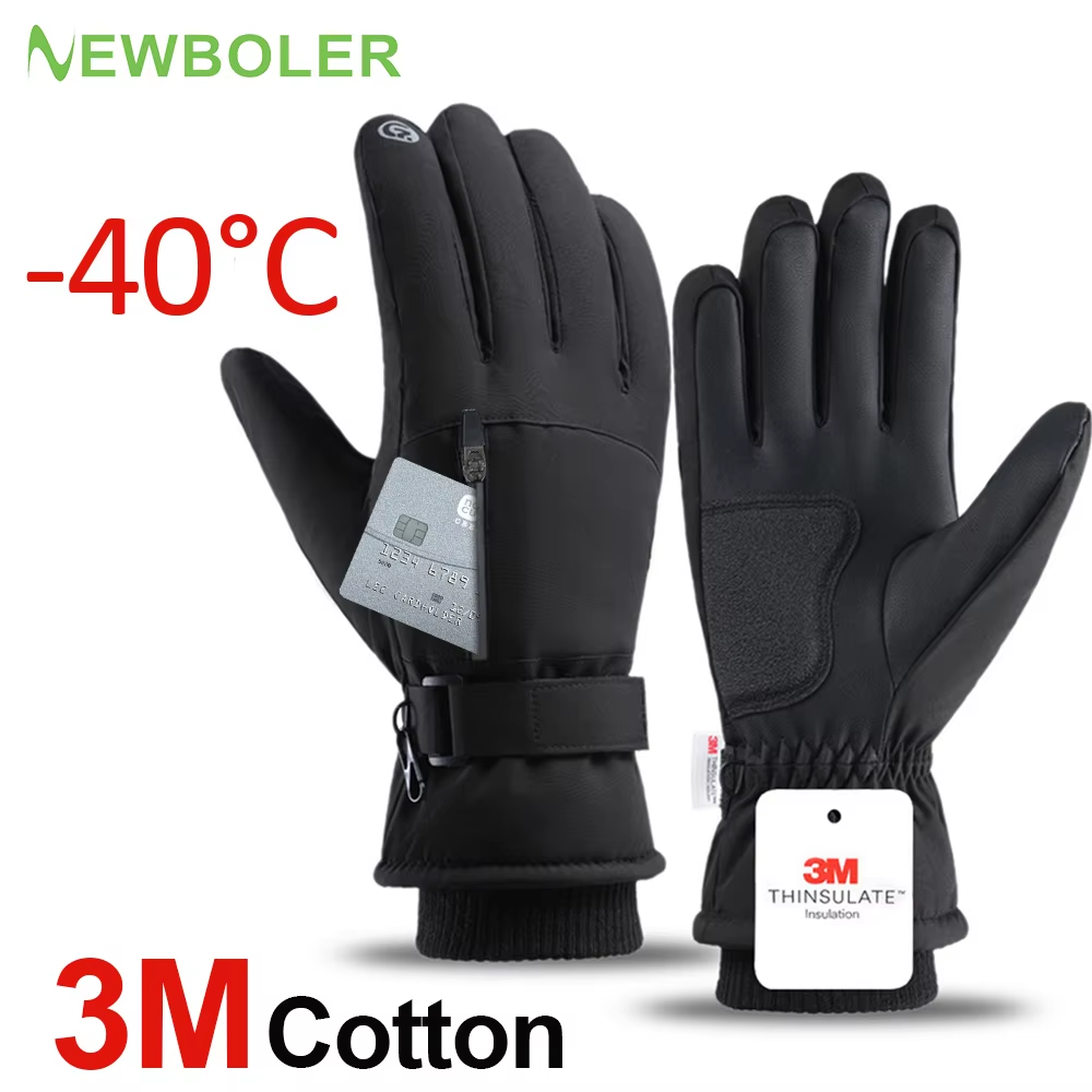 Ski Glove Waterproof - 男性冬防水サイクリング手袋アウトドアスポーツランニングオートバイスキータッチスクリーンフリース手袋ノンスリップ暖かいフルフィンガー