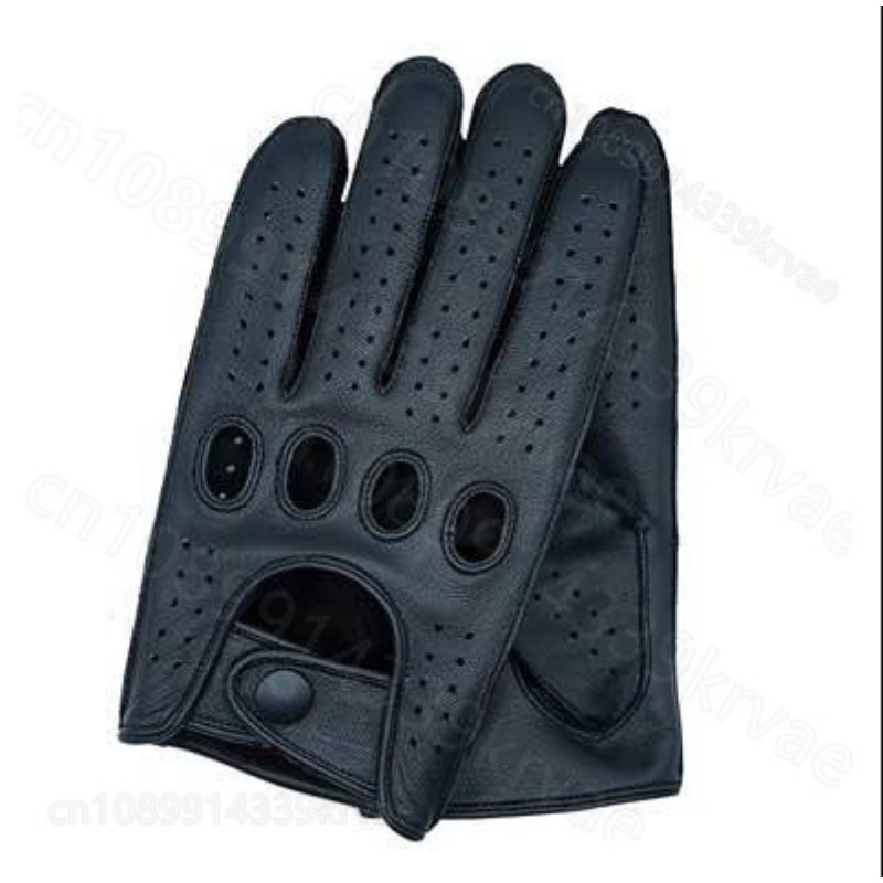 Leather Driving Glove - 通気性ドライビンググローブメンズグローブ本革オートバイグローブシープスキングローブファッショナブルな女性の黒 Guantes