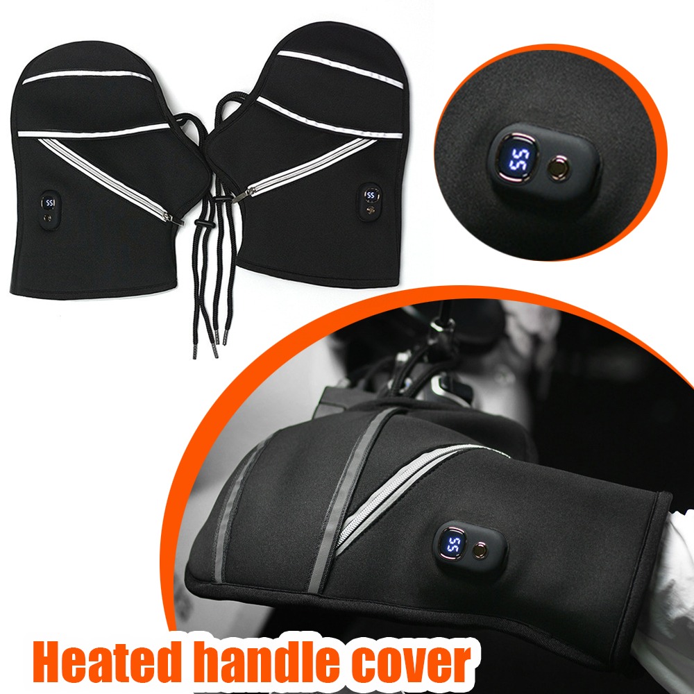 Heat Resistant Glove - オートバイのハンドルバーカバー冬用加熱電子手袋暖かい防水電気自動車スクーター乗車保護用
