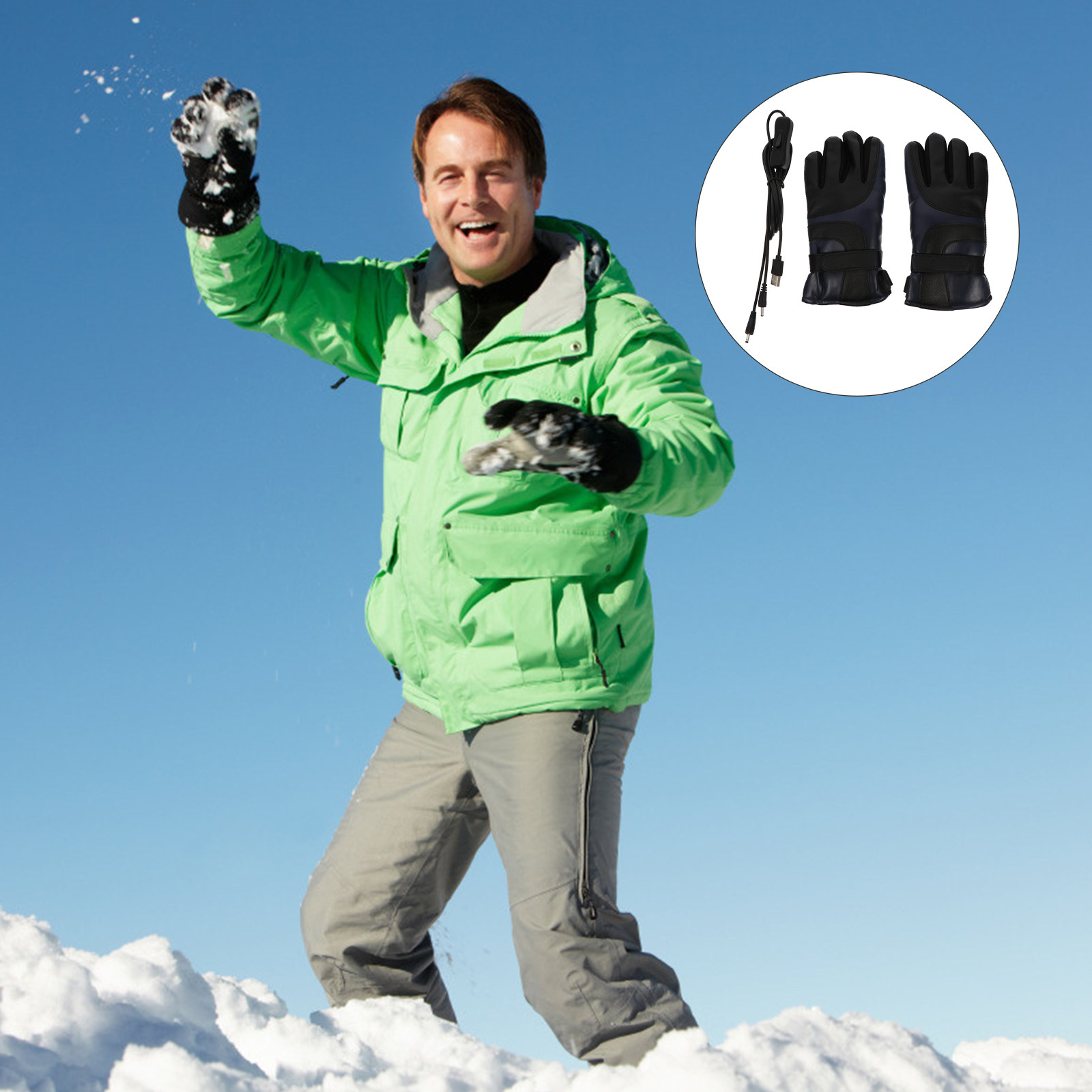 Winter Glove Insulated - 電気加熱手袋1組 冬用 保温 防水 防風 スキー