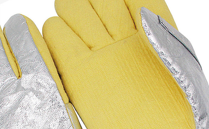 黄色のアラミドアルミニウムコーティング500度耐熱手袋、低温 - Heat Resistant Glove のレビューと価格