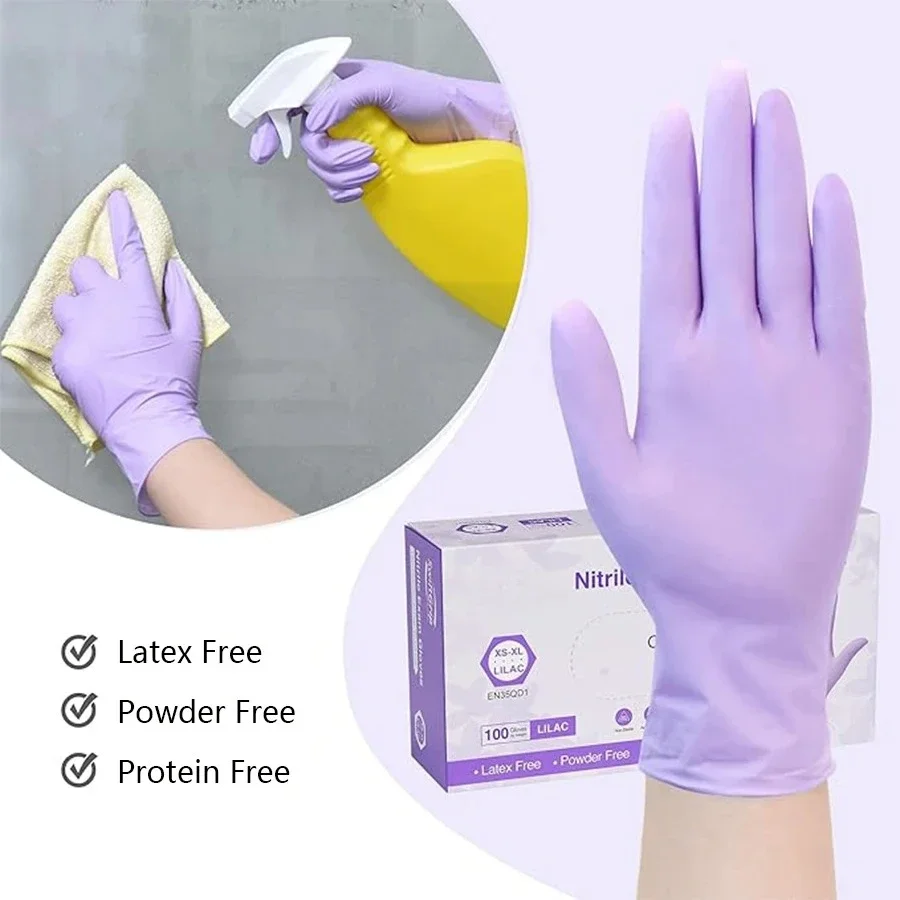10/20/50/100 個紫色の使い捨てニトリル手袋、防水 - Nitrile Mechanic Glove のレビューと価格