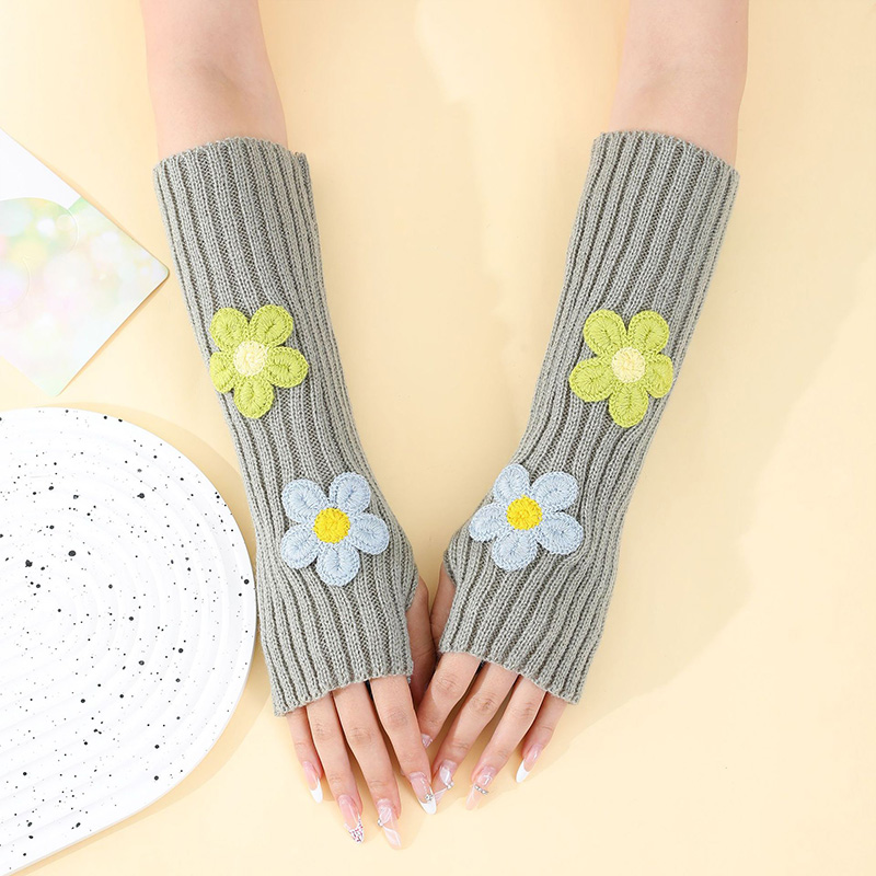 Y2Kアクセサリー スウィートピンクフラワー ハーフフィンガ - Fingerless Glove Knit のレビューと価格