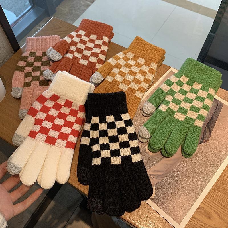 冬弾性ニット手袋女性のファッション市松マジックストレッチすべ - Magic Touch Glove のレビューと価格