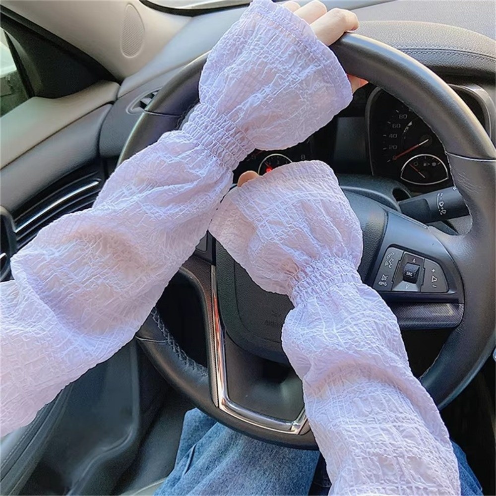 夏用屋外レースメッシュ日焼け止めスリーブ、UVカット無地アー - Fingerless Glove Knit のレビューと価格