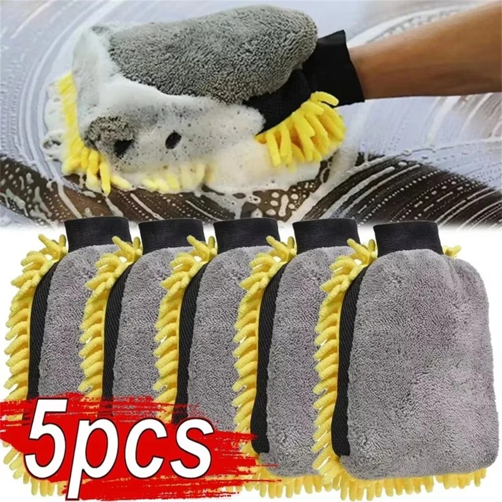 1/5 個洗車手袋防水マイクロファイバーシェニール手袋車のク - Gardening Glove Waterproof のレビューと価格