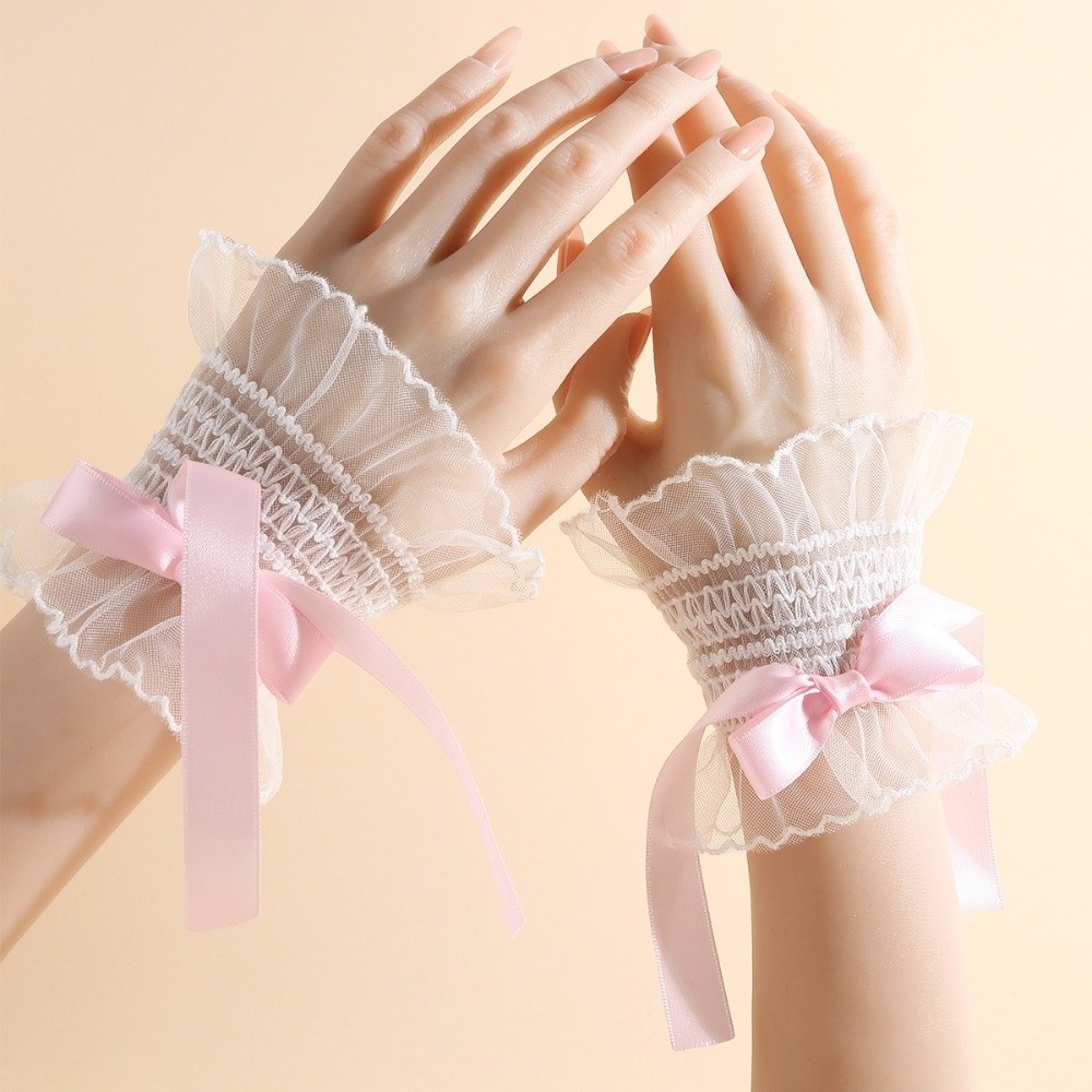 甘いプリーツ加工の取り外し可能なカフス Y2K ハンドリスト - Fingerless Glove Knit のレビューと価格