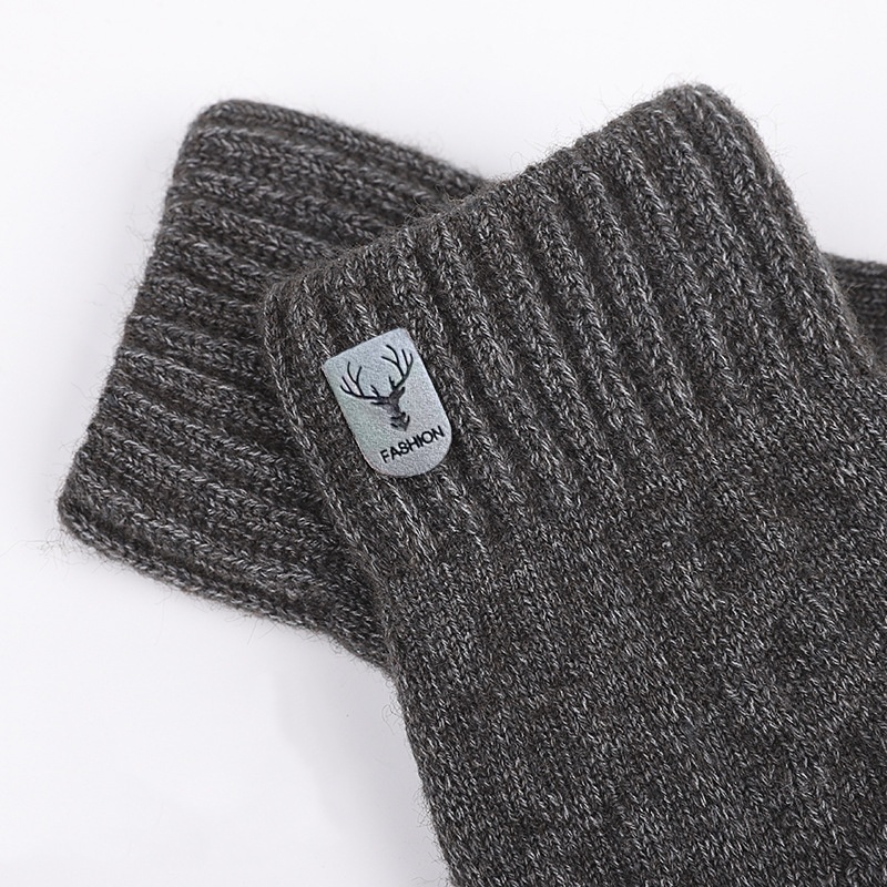 メンズ冬用暖かいウールニット手袋 フリース裏地付き タッチス - Wool Glove Lined のレビューと価格